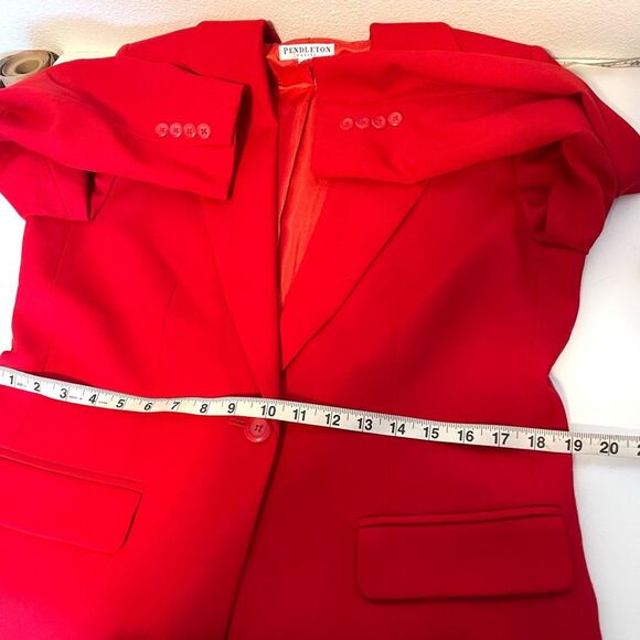 Vintage Pendleton Red Wool Blazer Size 10 Petite - Picture 9 of 9